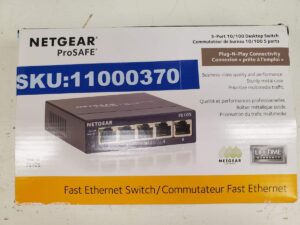 FAST ETHERNET UNMANAGED SWITCH - 10/100 5 PORT - NETGEAR PROSAFE - FS105
